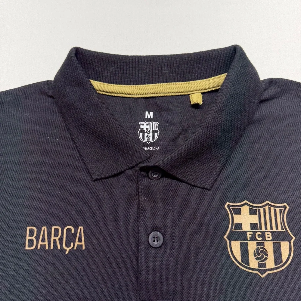 FC Barcelona Barça Black Gold Polo Shirt Men's Medium Soccer Football La Liga